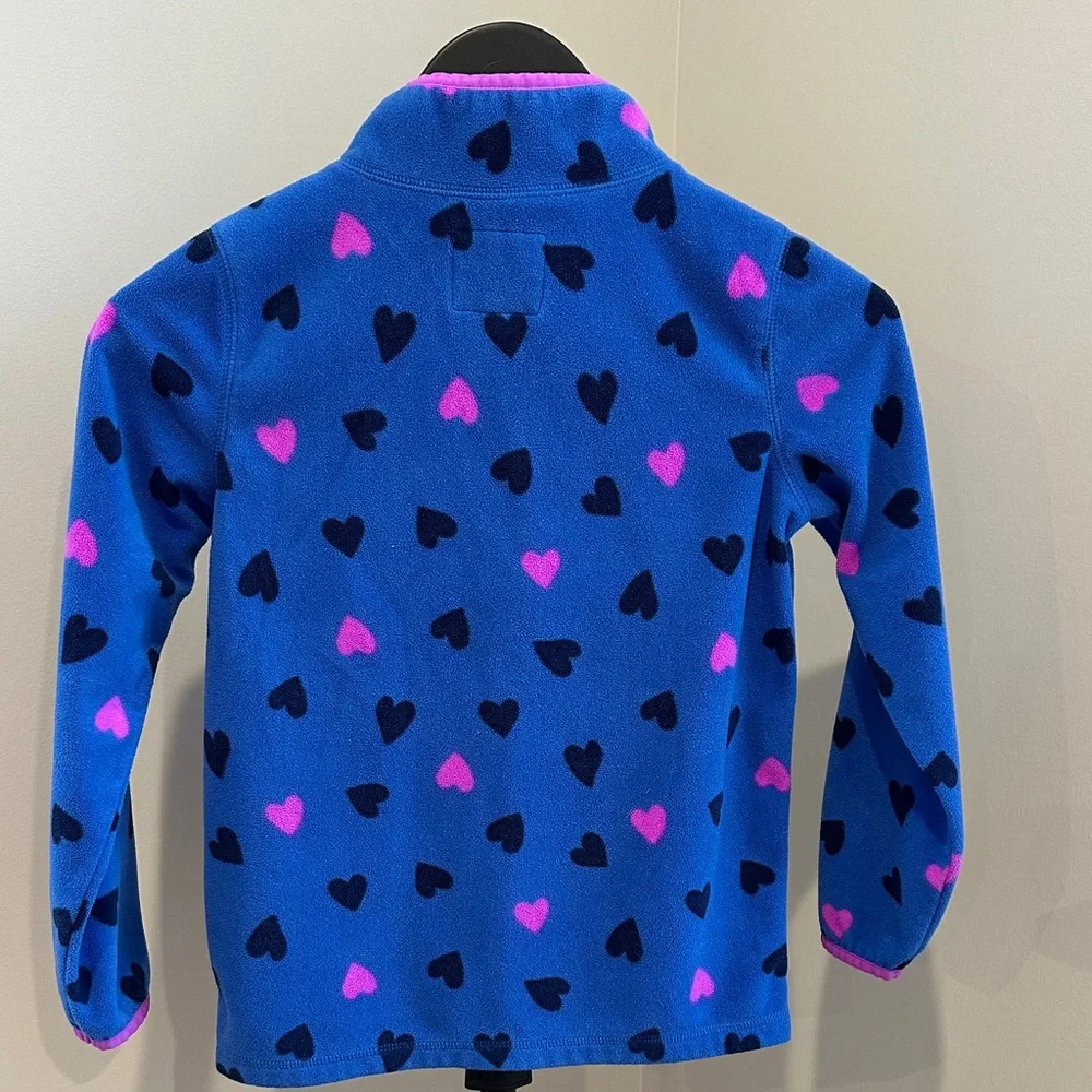 OshKosh B'gosh Girl’s Blue Fleece with Pink and Navy Blue Hearts